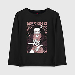 Лонгслив хлопковый детский Nezuko black total cost, цвет: черный