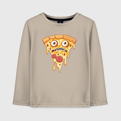 Лонгслив хлопковый детский Pizza face, цвет: миндальный