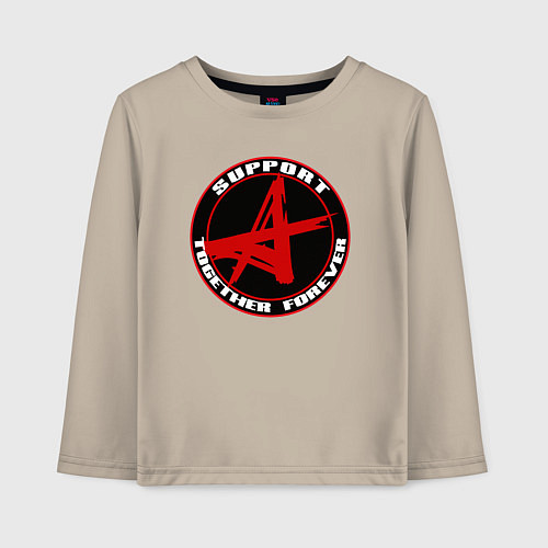 Детский лонгслив Алиса support / Миндальный – фото 1