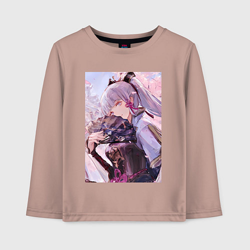 Детский лонгслив Геншин Камисато Аяка / Пыльно-розовый – фото 1