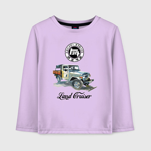 Детский лонгслив Грузовик Тойота ретро / Лаванда – фото 1