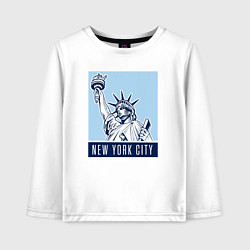 Лонгслив хлопковый детский New York style, цвет: белый