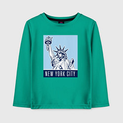 Лонгслив хлопковый детский New York style, цвет: зеленый