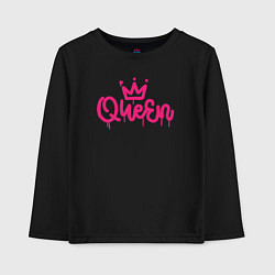 Лонгслив хлопковый детский Pink queen, цвет: черный