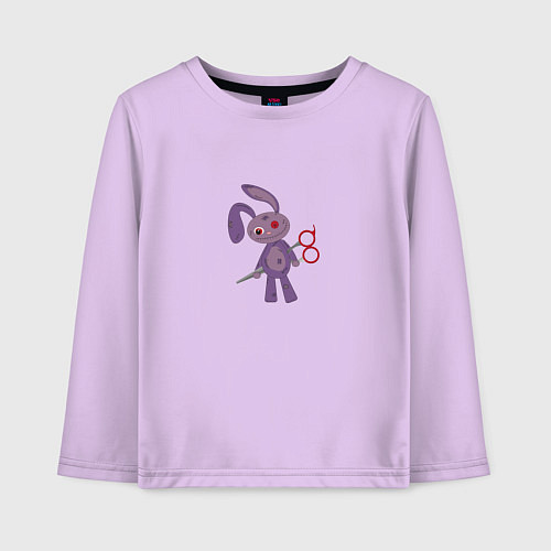 Детский лонгслив Заяц с ножницами / Лаванда – фото 1