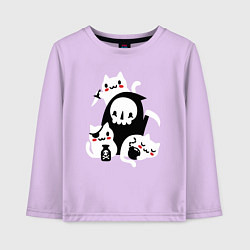 Лонгслив хлопковый детский Котики на Хэллоуин, цвет: лаванда