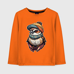 Лонгслив хлопковый детский Модный воробей, цвет: оранжевый