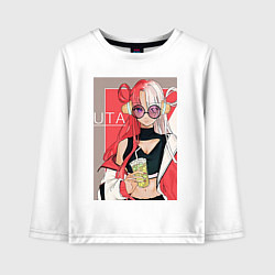 Лонгслив хлопковый детский Ван-Пис Ута, цвет: белый