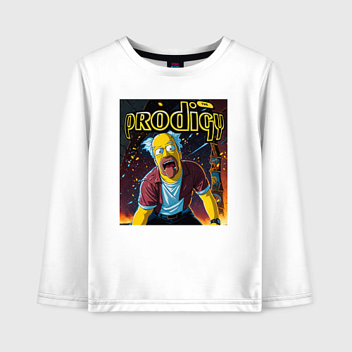 Детский лонгслив Prodigy by Homer Simpson / Белый – фото 1