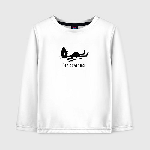 Детский лонгслив Уставший чертенок / Белый – фото 1
