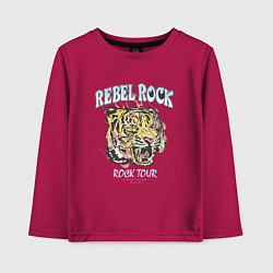 Лонгслив хлопковый детский Мятежный рок, цвет: маджента