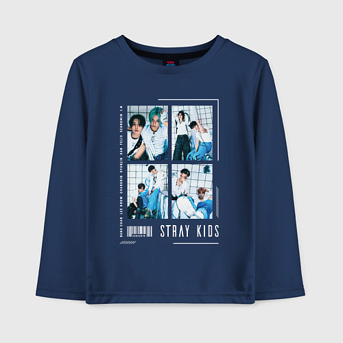 Детский лонгслив Stray kids rock star / Тёмно-синий – фото 1