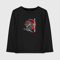 Лонгслив хлопковый детский Несломленный воин, цвет: черный