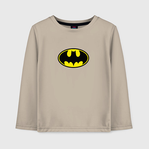 Детский лонгслив Бэтмен логотип / Миндальный – фото 1