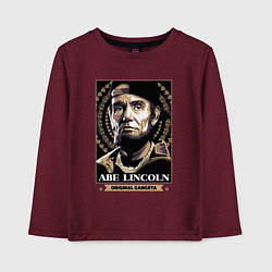 Лонгслив хлопковый детский Lincoln gangster, цвет: меланж-бордовый