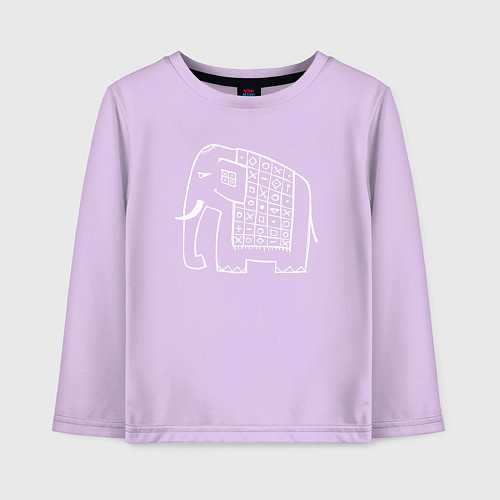 Детский лонгслив Indian elephant / Лаванда – фото 1