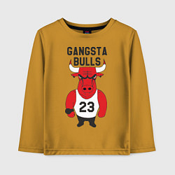 Лонгслив хлопковый детский Gangsta Bulls 23, цвет: горчичный