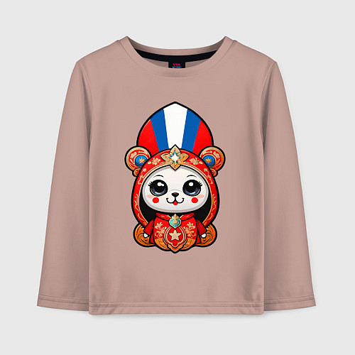 Детский лонгслив Сувенир из России / Пыльно-розовый – фото 1