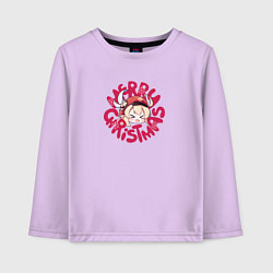 Лонгслив хлопковый детский Merry christmas - Genshin Impact, цвет: лаванда