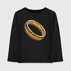 Лонгслив хлопковый детский Кольцо из Властелин колец, цвет: черный