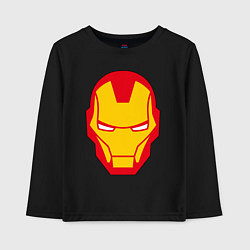 Лонгслив хлопковый детский Iron man logo, цвет: черный