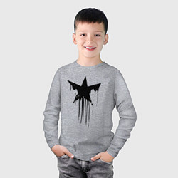 Лонгслив хлопковый детский Black blot star - minimalism, цвет: меланж — фото 2
