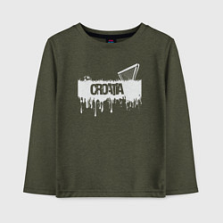 Лонгслив хлопковый детский Croatia football, цвет: меланж-хаки