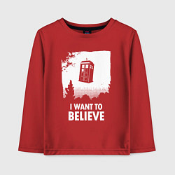 Лонгслив хлопковый детский Tardis believe, цвет: красный