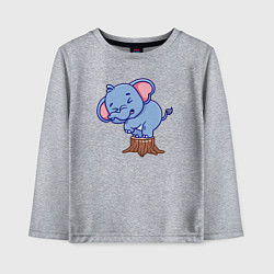 Лонгслив хлопковый детский Слонёнок на пеньке, цвет: меланж