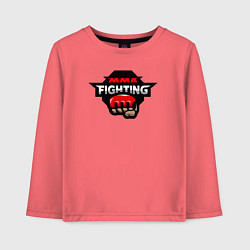 Лонгслив хлопковый детский MMA fighting, цвет: коралловый