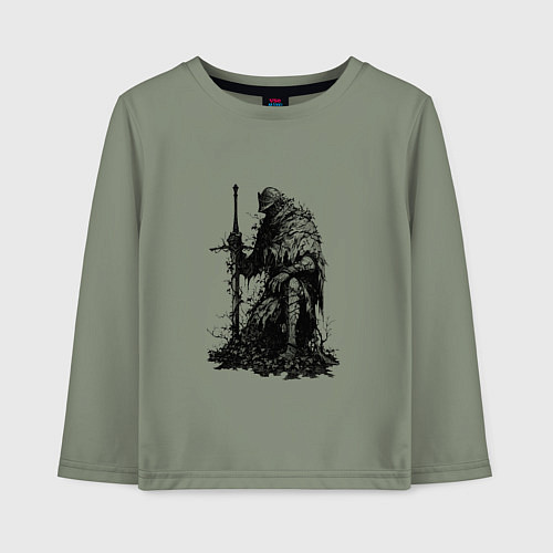 Детский лонгслив Элитный рыцарь с двуручным мечом / Авокадо – фото 1