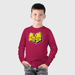 Лонгслив хлопковый детский Wu-Tang bubble, цвет: маджента — фото 2