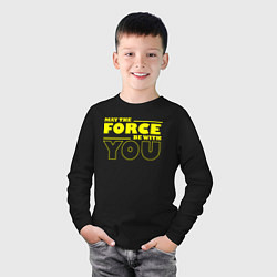 Лонгслив хлопковый детский May the force be with you Star wars, цвет: черный — фото 2