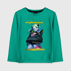 Лонгслив хлопковый детский Rebecca - edge runners, цвет: зеленый