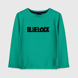 Лонгслив хлопковый детский Bluelock - блюлок надпись, цвет: зеленый