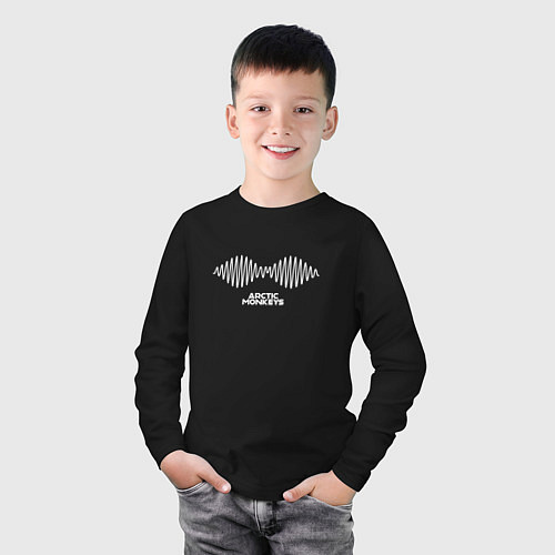 Детский лонгслив Arctic Monkeys logo / Черный – фото 3
