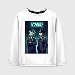 Лонгслив хлопковый детский Rick and Morty godfathers of the multiverse, цвет: белый