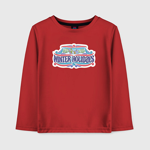 Детский лонгслив Зимние праздники / Красный – фото 1