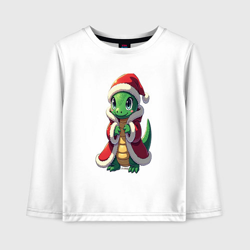 Детский лонгслив Новогодний змеёныш / Белый – фото 1
