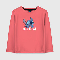 Лонгслив хлопковый детский Not today Stitch, цвет: коралловый