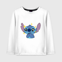 Лонгслив хлопковый детский Stitch stars, цвет: белый