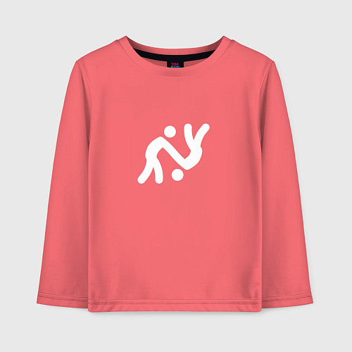 Детский лонгслив Бесконечный человек знак / Коралловый – фото 1