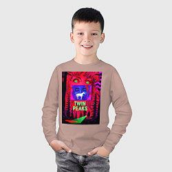 Лонгслив хлопковый детский Загадка Лоры Палмер, цвет: пыльно-розовый — фото 2