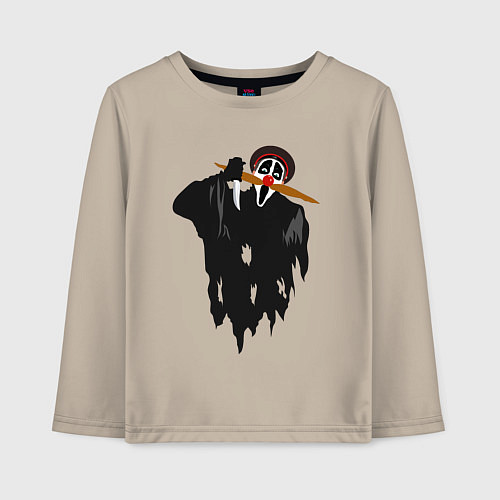 Детский лонгслив Крик-мужик из Деревня дураков мем / Миндальный – фото 1