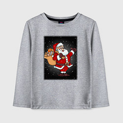 Лонгслив хлопковый детский Санта Клаус с мешком, цвет: меланж