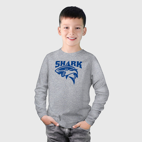 Детский лонгслив Акула атакует / Меланж – фото 3