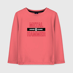 Лонгслив хлопковый детский And One - Metal Hammer, цвет: коралловый