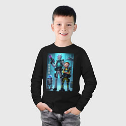 Лонгслив хлопковый детский Rick and Morty - cyber special forces, цвет: черный — фото 2