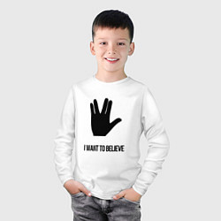 Лонгслив хлопковый детский Вулканский салют, цвет: белый — фото 2