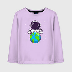 Лонгслив хлопковый детский Моя земля, цвет: лаванда